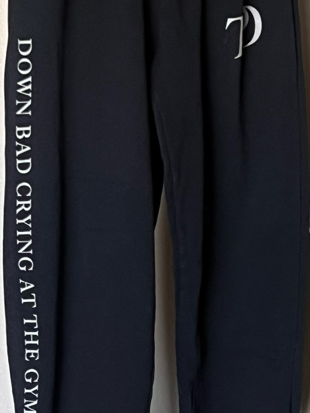 TTPD Taylor Swift Black Sweatpants with Side Text